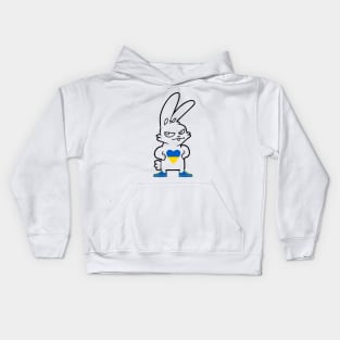 Ukraine heart Rabbit with sneakers, Ukraine, fight, support, love Kids Hoodie